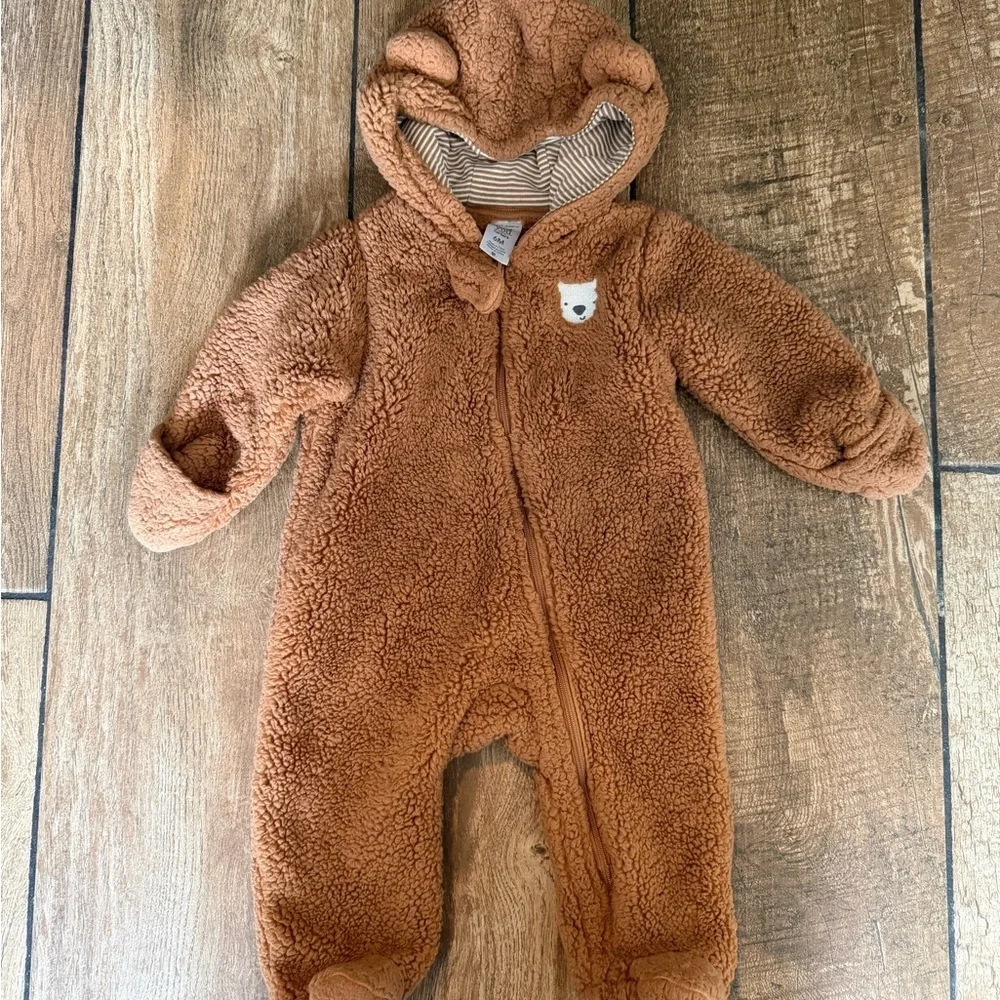 Carter's Warm Brown Fleece Baby Footie